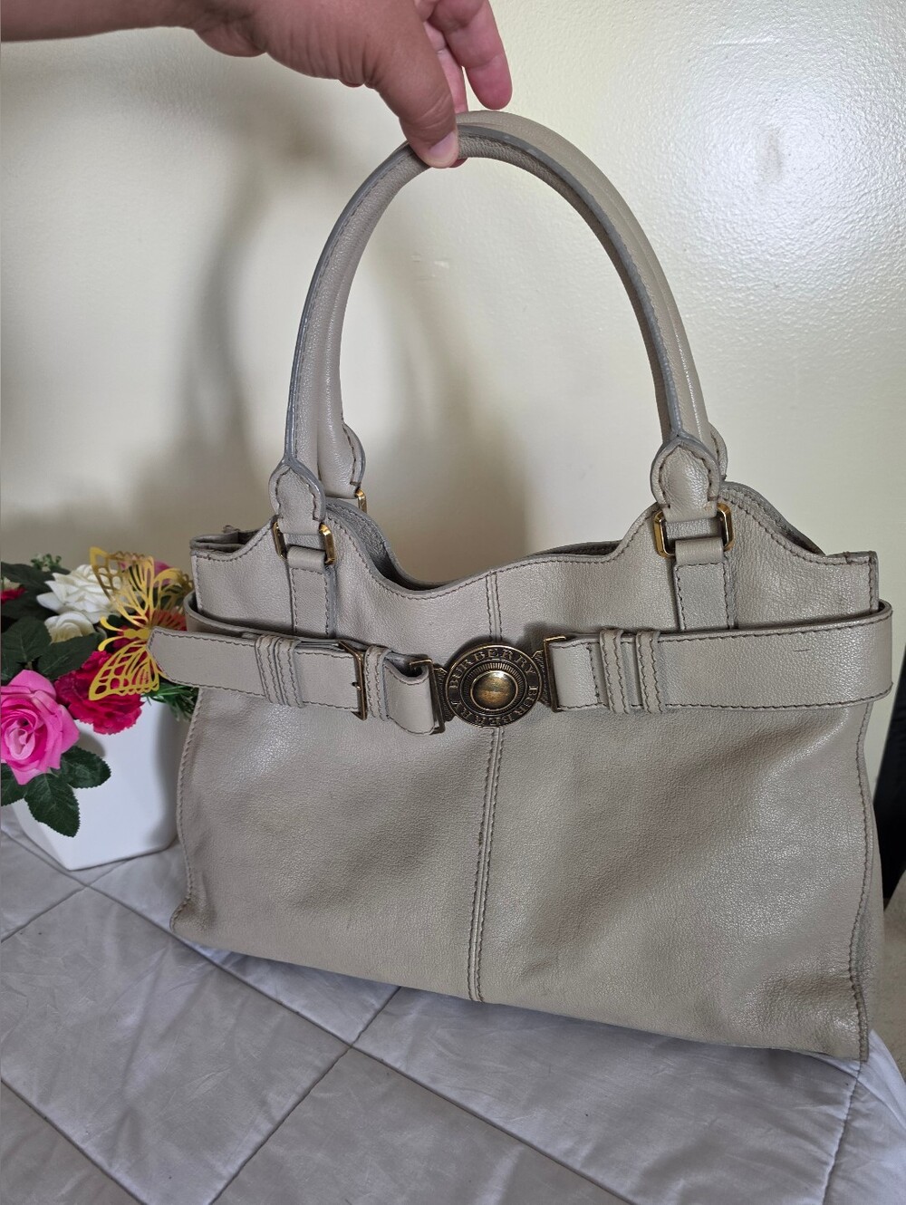 Burberry Lambeth Buffalo Leather Shoulder Bag